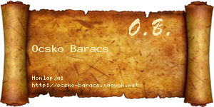Ocsko Baracs névjegykártya